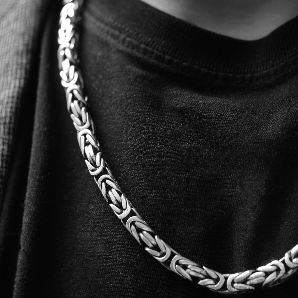 925 Sterling Silver Byzantine Necklace